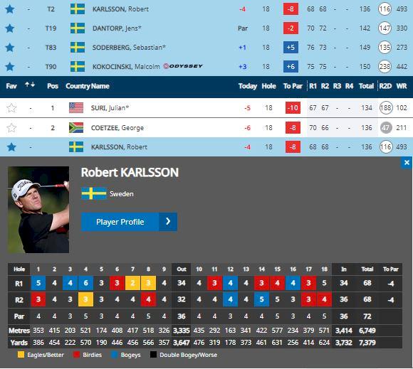 Ny eagle av Karlsson som är delad tvåa
