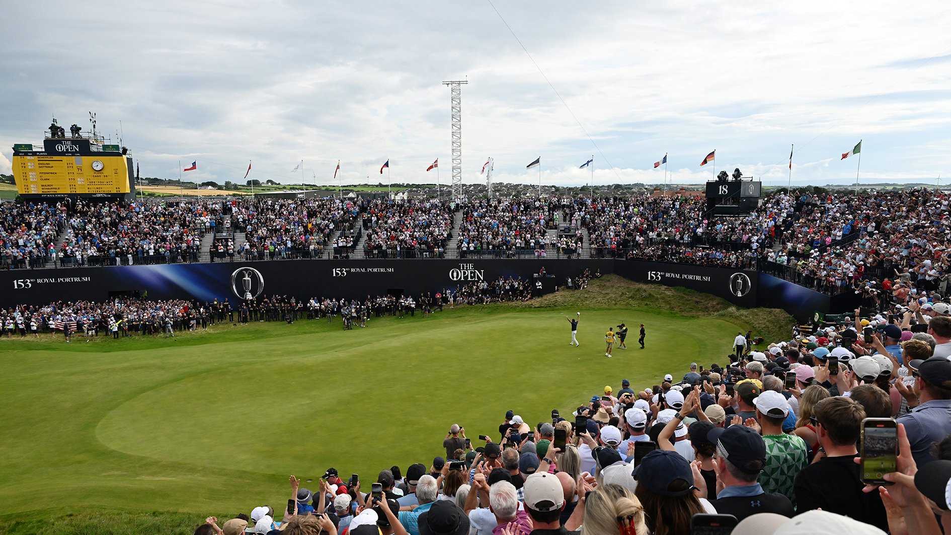 golfbanan royal portrush under the open med gula läktare