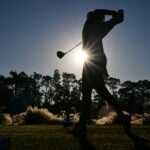 golfspelaren madelene sagström i motljus