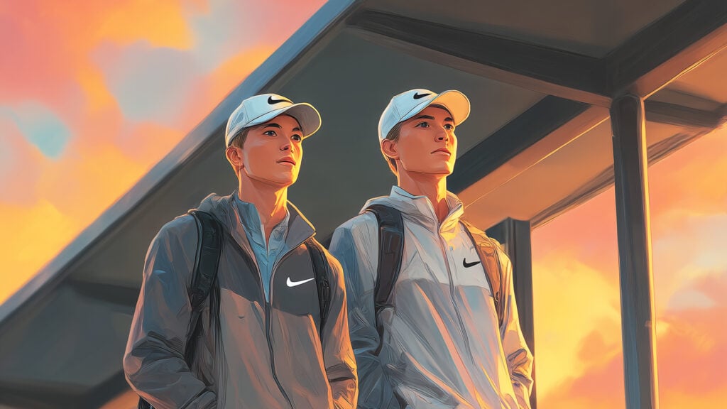 illustration golfande ungdomar