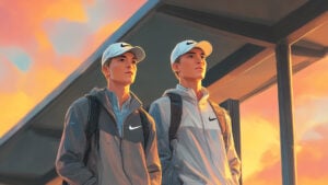 illustration golfande ungdomar