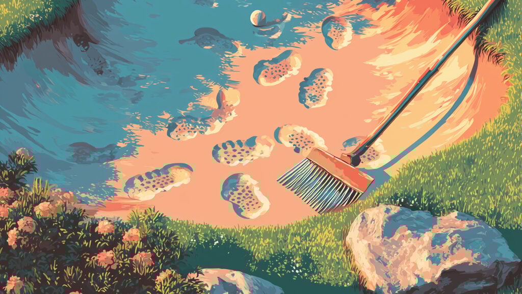 okrattad golfbunker, illustration