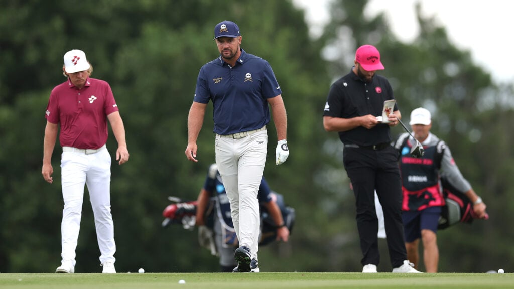 golfspelarna cameron smith, bryson dechambeau och jon rahm