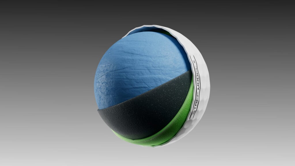 golfboll i genomskärning