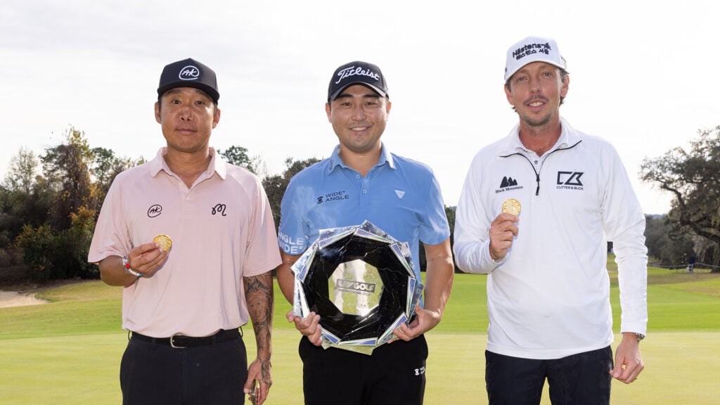 golfspelarna kim, lee och hellgren