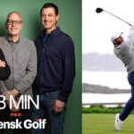 tre män i studiomiljö.