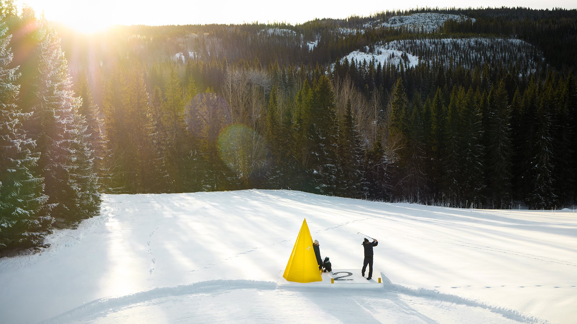 golf i vinterlandskap