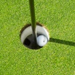 golfhål, golfboll, golfflagga, golfgreen