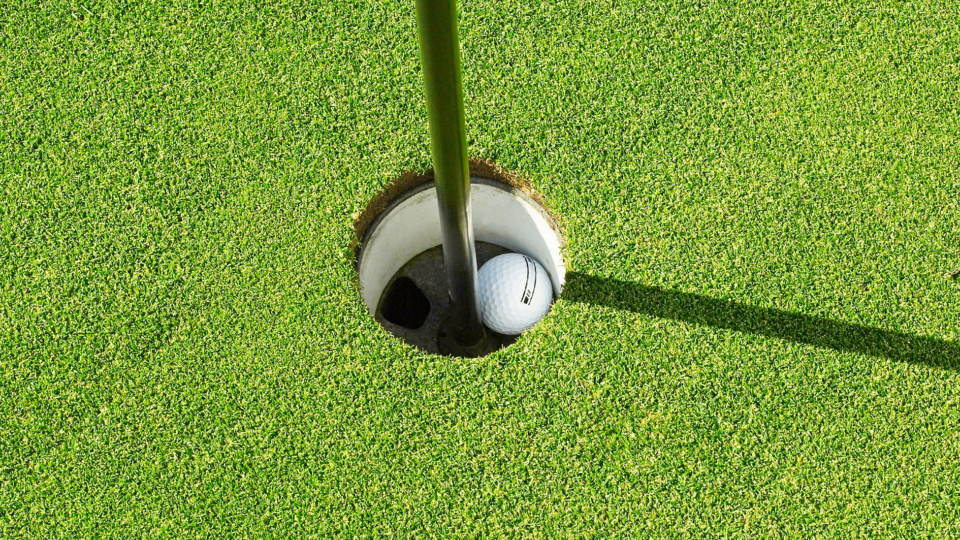 golfhål, golfboll, golfflagga, golfgreen