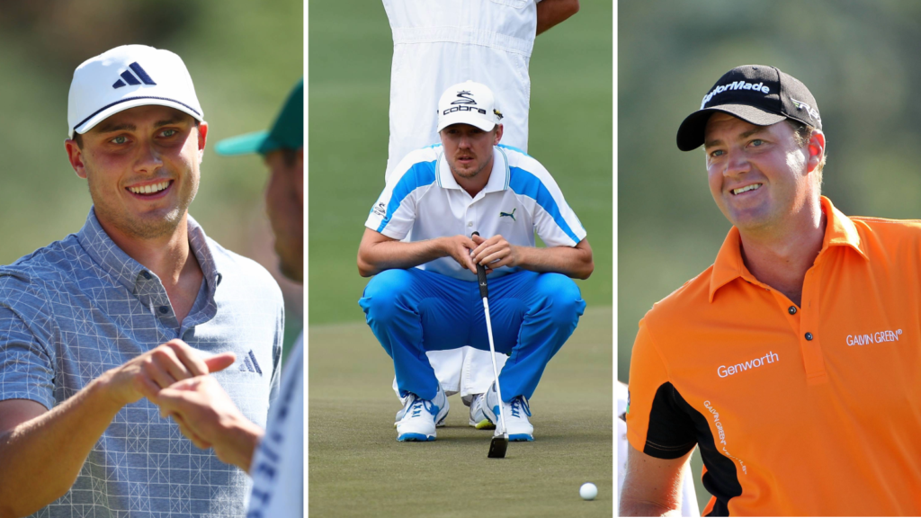 tre golfspelare på augusta national