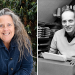 kvinna, man, skrivmaskin