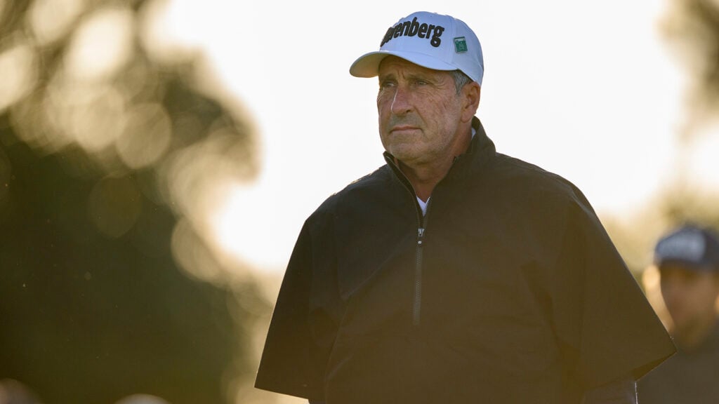 golfspelaren olazabal i varma vindgolfkläder