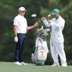 golfspelaren Jackson Herrington på golfbanan Augusta National i Georgia, USA