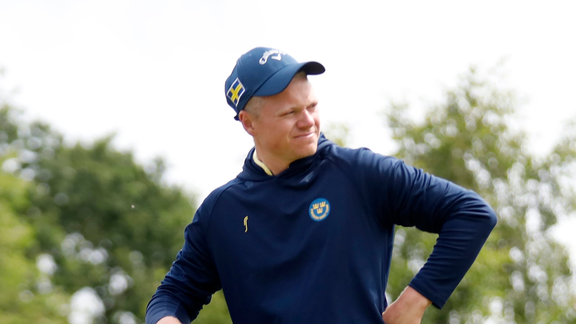 golfspelaren albert hansson i landslagskläder