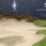 golfbana i regn, bunker, läktare