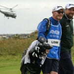 golfspelare, helikopter, golfbana, caddie
