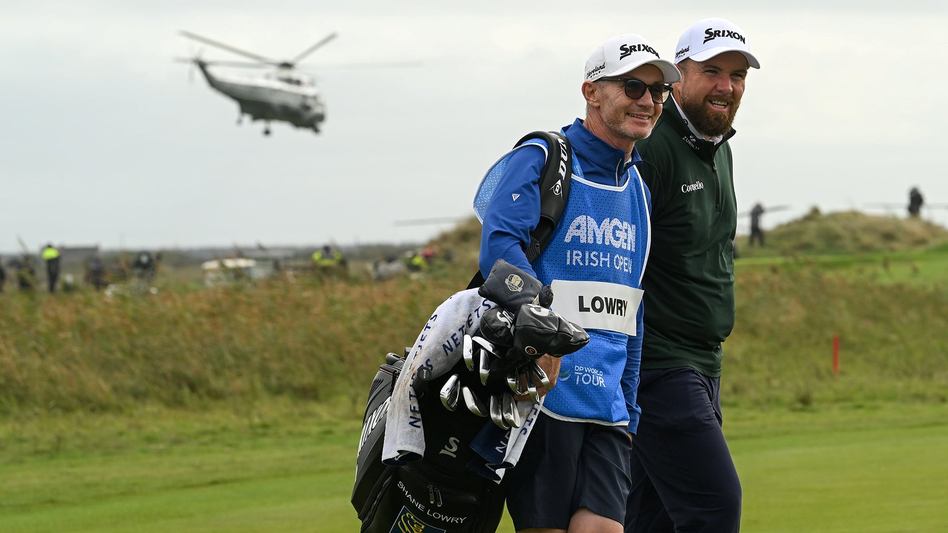 golfspelare, helikopter, golfbana, caddie