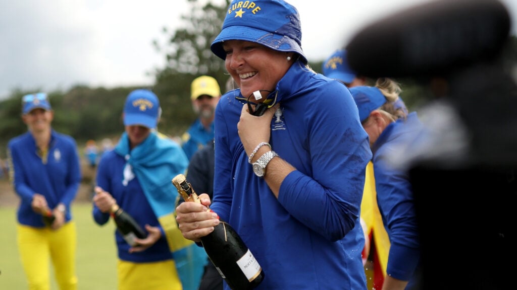Europas spelare firar segern i Solheim Cup 2026