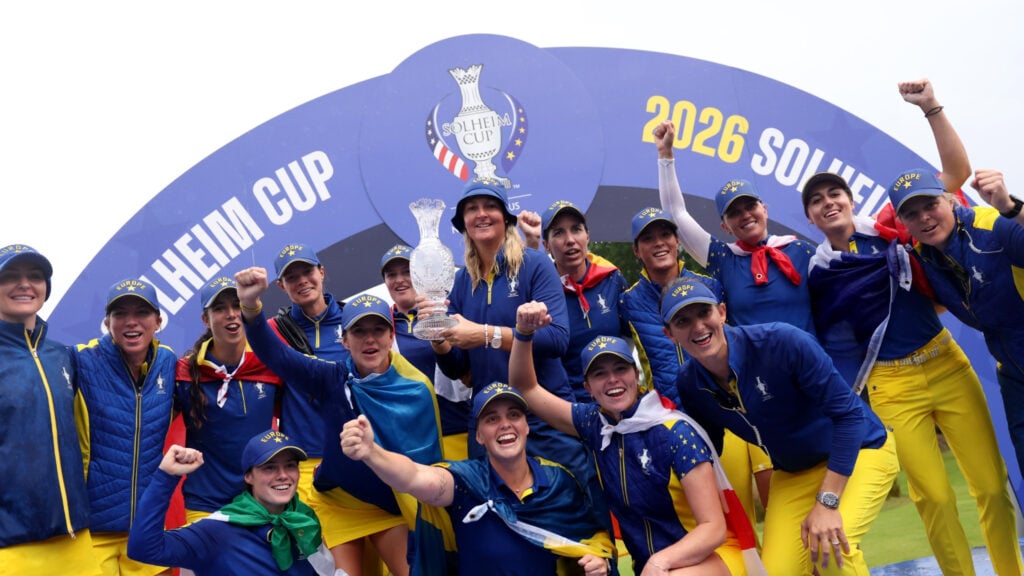 Europas spelare firar segern i Solheim Cup 2026